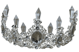 כתר נסיכת הקרח מתכת מפואר כסף עם יהלומי קרח