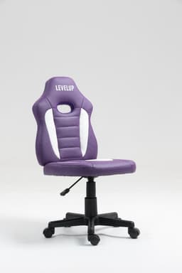 כיסא תלמיד ארגונומי לנוער בצבע סגול ולבן S301-PW1 מבית LEVEL UP