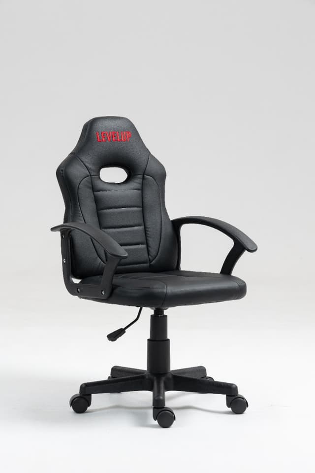 כיסא תלמיד ארגונומי לנוער עם ידיות בצבע שחור 301A-BB מבית LEVEL UP