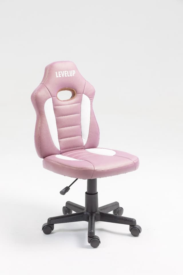 כיסא תלמיד ארגונומי לנוער בצבע ורוד ולבן S301-PW מבית LEVEL UP