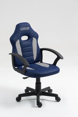 כיסא תלמיד ארגונומי לנוער עם ידיות בצבע כחול ואפור 301A-BG מבית LEVEL UP