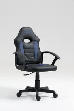 כיסא תלמיד ארגונומי לנוער עם ידיות בצבע שחור וכחול 301A-BBL מבית LEVEL UP