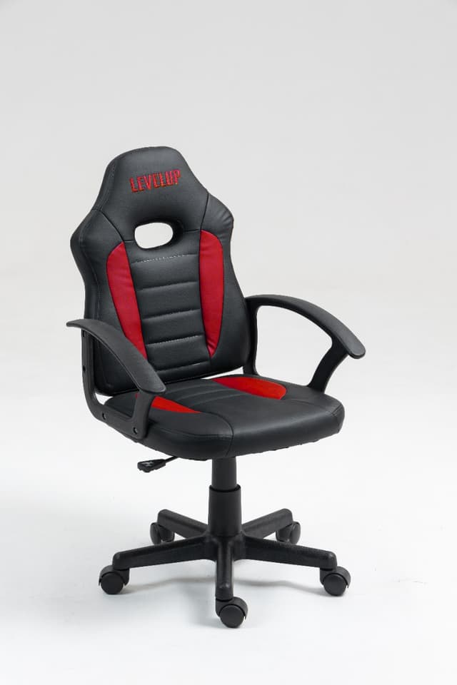 כיסא תלמיד ארגונומי לנוער עם ידיות בצבע שחור ואדום 301A-BR מבית LEVEL UP