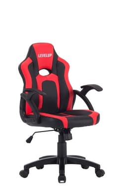כיסא גיימינג לילדים ארגונומי עם ידיות דגם SHARK בצבע שחור ואדום G512R מבית LEVEL UP