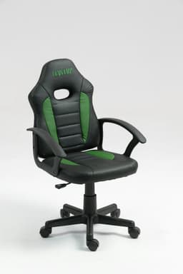 כיסא תלמיד ארגונומי לנוער עם ידיות בצבע שחור וירוק 301A-BG3 מבית LEVEL UP