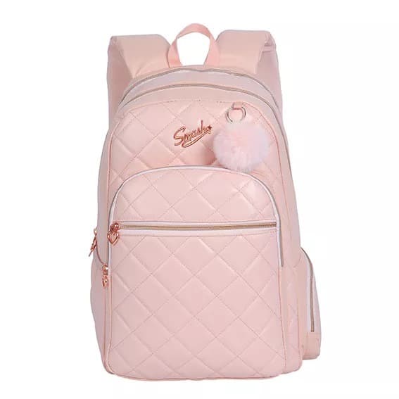 תיק זרוק ורוד בייבי מעוינים