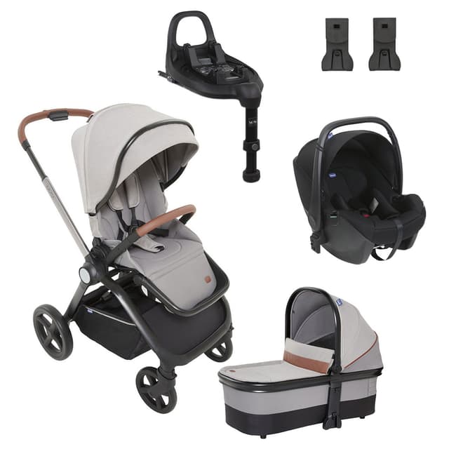 ערכת עגלה צ’יקו מיסה + סל שכיבה צ’יקו מיסה + סלקל צ’יקו קורי + מתאם + בסיס איזופיקס 360 – Chicco