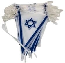 שרשת דגלים משולשים בד ישראל 28*20 אורך 50 מטר 124 דגלונים