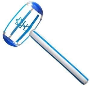 פטיש המר מתנפח ישראל עם אור 70 ס"מ
