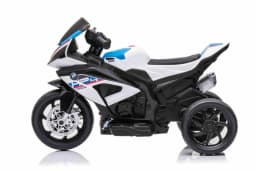 אופנוע ממונע חשמלי עם 3 גלגלים BMW HP4 12V צבע כחול - בלעדי מנוע כפולים!