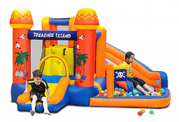 פארק מים מתנפח ענקי בעיצוב אי הפיראטים דגם 63108 מבית JUMPER ISRAEL