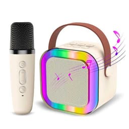 בידורית קריוקי קומפקטית עם מיקרופון אלחוטי ותאורה