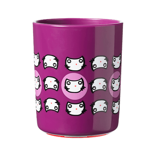כוס פטנט סגולה שאינה נופלת 190 מ"ל 12m+ מסדרת Tommee Tippee Super Cup - הדפס חתולים