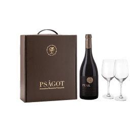 מארז יין פסגות פיק + זוג כוסות