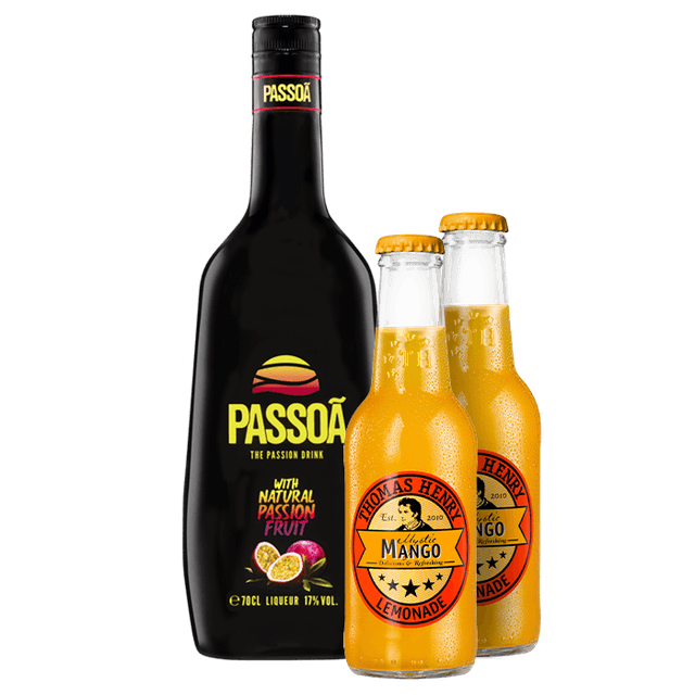 ליקר פסואה פסיפלורה 700 מ"ל + זוג תומס הנרי 200 מ"ל