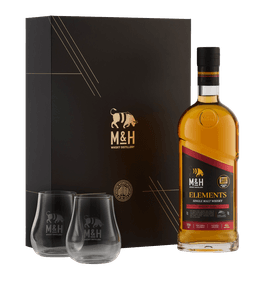 מארז וויסקי סינגל מאלט מילק & האני אלמנטס שרי + 2 כוסות
