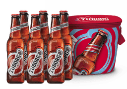 שישיית בירה טובורג אדום בק' 330 מ"ל + צידנית