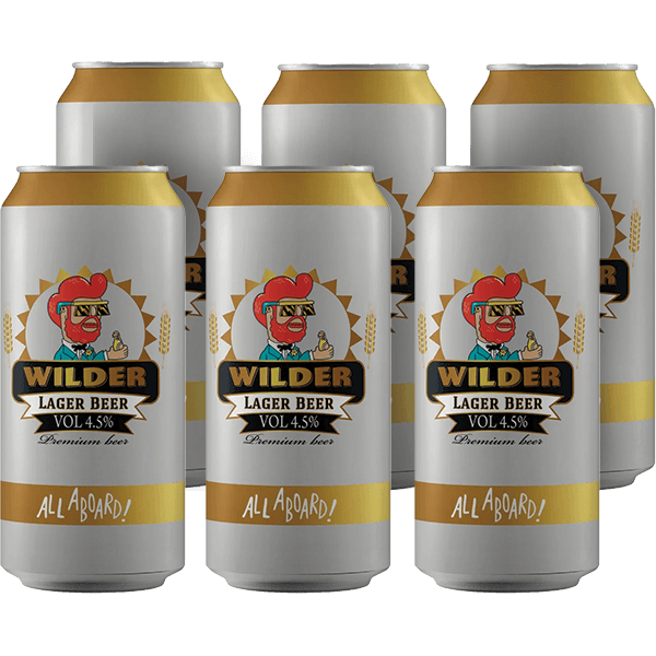 שישיית בירה ווילדר לאגר פחית 500 מ"ל