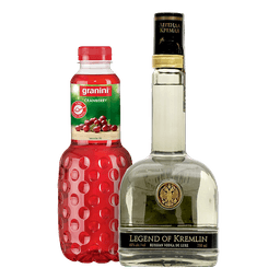 וודקה לג'נד אוף קרמלין 1 ליטר + גרניני 1 ליטר חמוציות