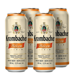 רביעיית בירה קרומבאכר חיטה 500 מ"ל פחית