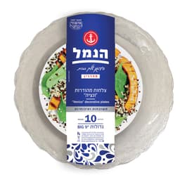 צלחות ונציה גדול שקוף נצנצים  10יח
