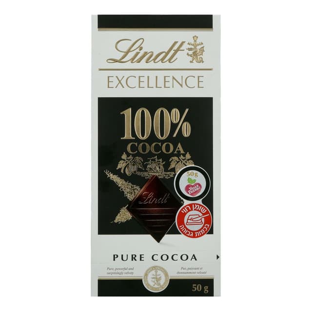 לינדט שוקולד אקסלנס מריר 100% קקאו 50 גר