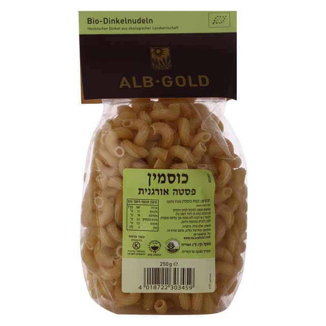 מקרוני כוסמין אורגני 250 גרם