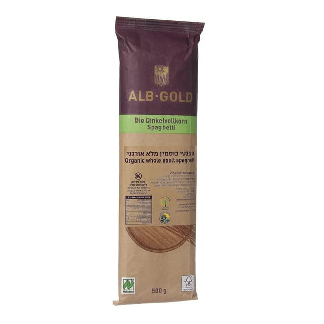 ספגטי כוסמין מלא אורגני 500 גרם