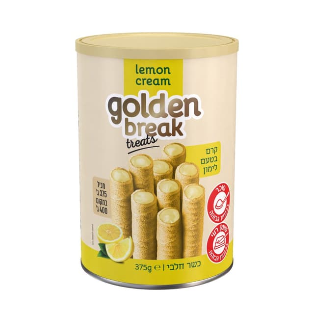 גולדן ברייק - גליליות וופלים לימון 375 גרם