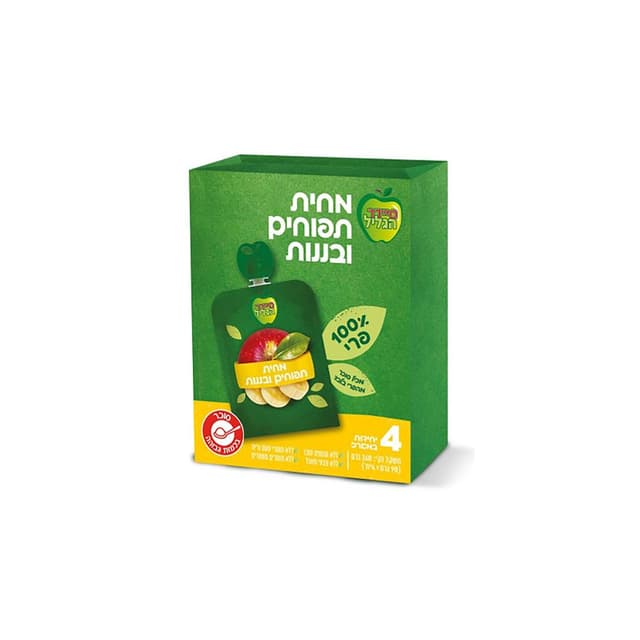 מחית תפוחים ובננות סיידר 4 יח`