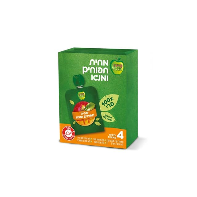 מחית תפוחים ומנגו סיידר 4 יח`