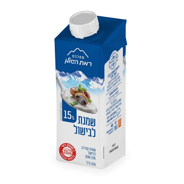 שמנת לבישול 15% מהגולן 250 מל