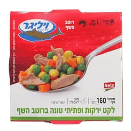 לקט ירקות ופתיתי טונה  ברוטב  השף