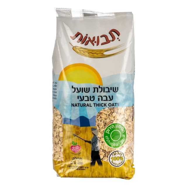 קוואקר עבה טבעי 500 גרם תבאות