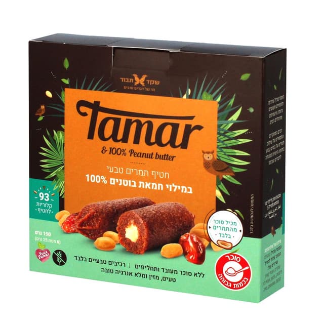 חטיף תמרים במילוי חמאת בוטנים 150 גרם