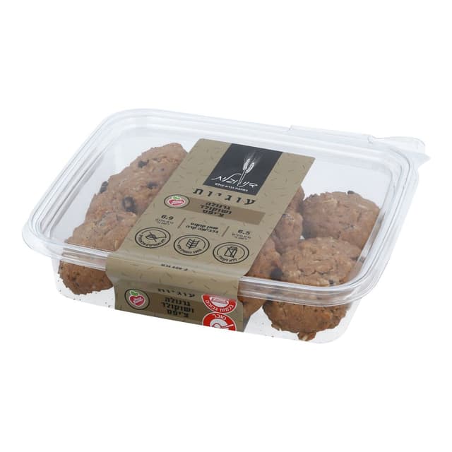 עוגיות גרנולה ושוקולדציפס טבעוני 230 גר