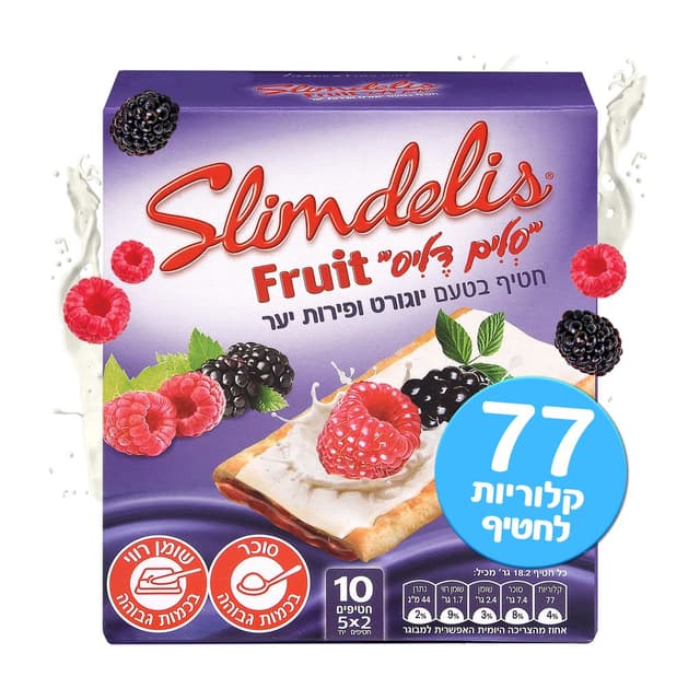 חטיף בטעם יוגורט ופירות יער 5*36.4 ג' סלים דליס