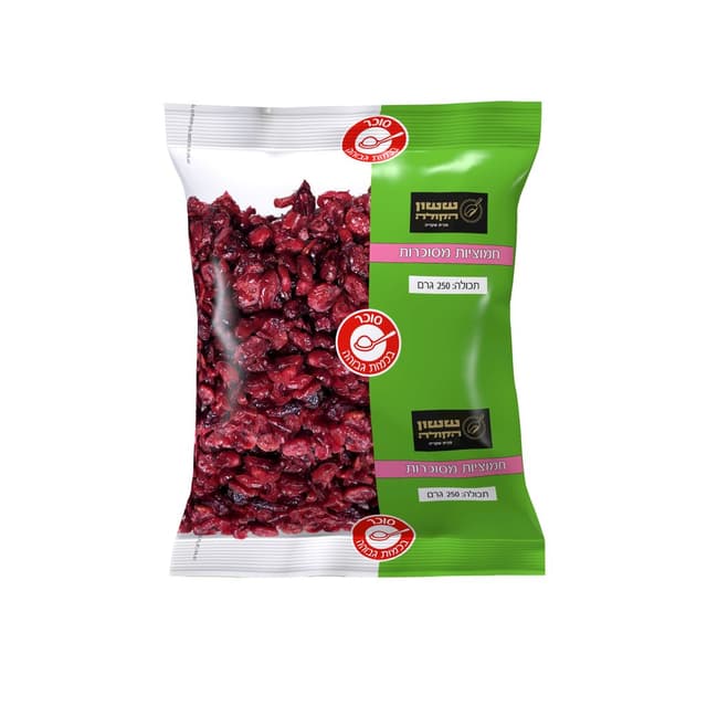 חמוציות מסוכרות 300 גרם ששון הקולה