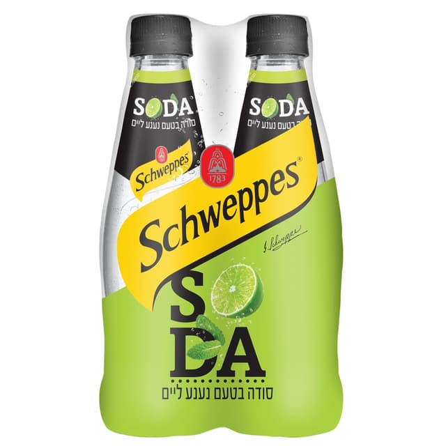 סודה נענע ליים מארז רביעייה 250 מ"ל שוופס