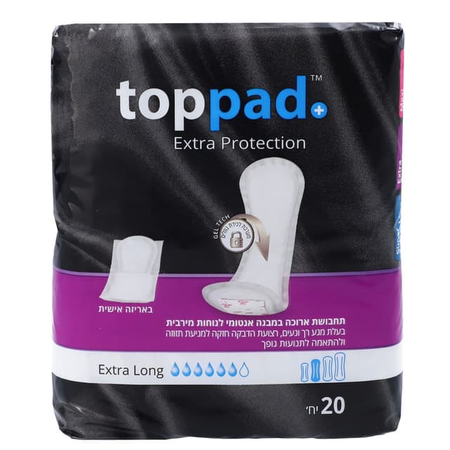 טופ פד - תחבושות אקסטרה לונג 20 יח'