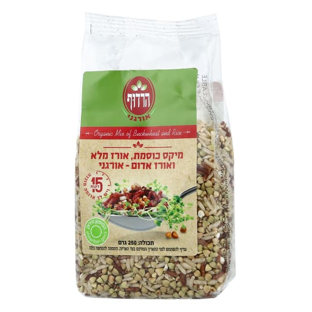 מיקס כוסמת אורז מלא/אדום אורגני 250 גרם