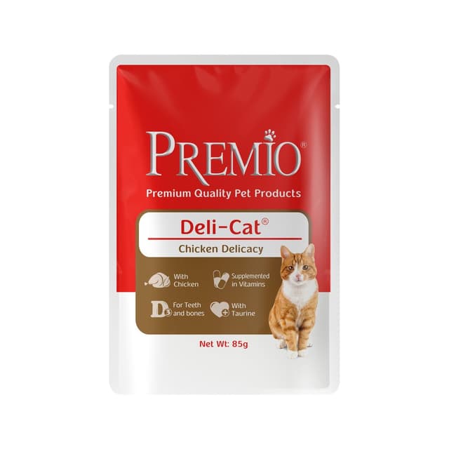 פאוץ עוף לחתול בוגר בג'לי 85 ג' פרמיו