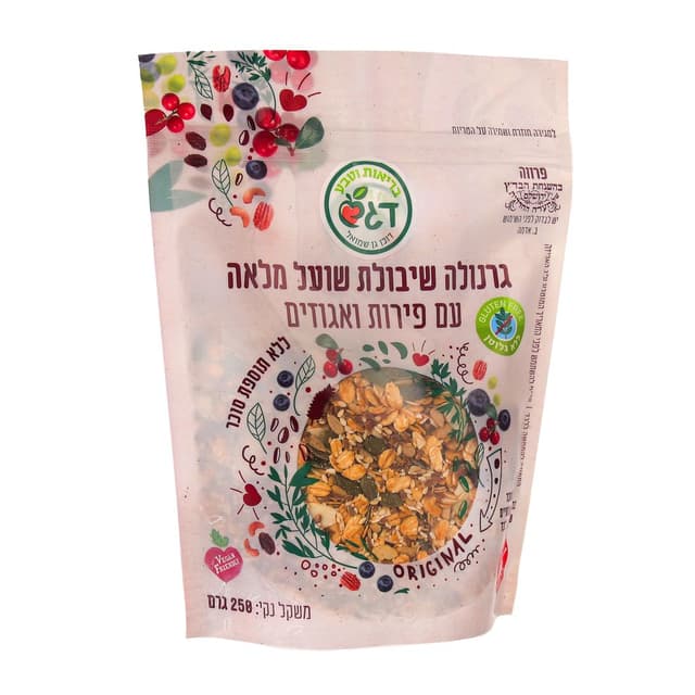 גרנולה ש.שועל מלאה ופירות דגש 250 גרם