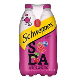 מארז רביעיית סודה בטעם פירות יער 1.5 ל' שוופס