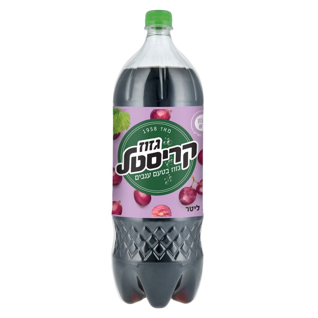 משקה מוגז בטעם ענבים 2 ל' קריסטל