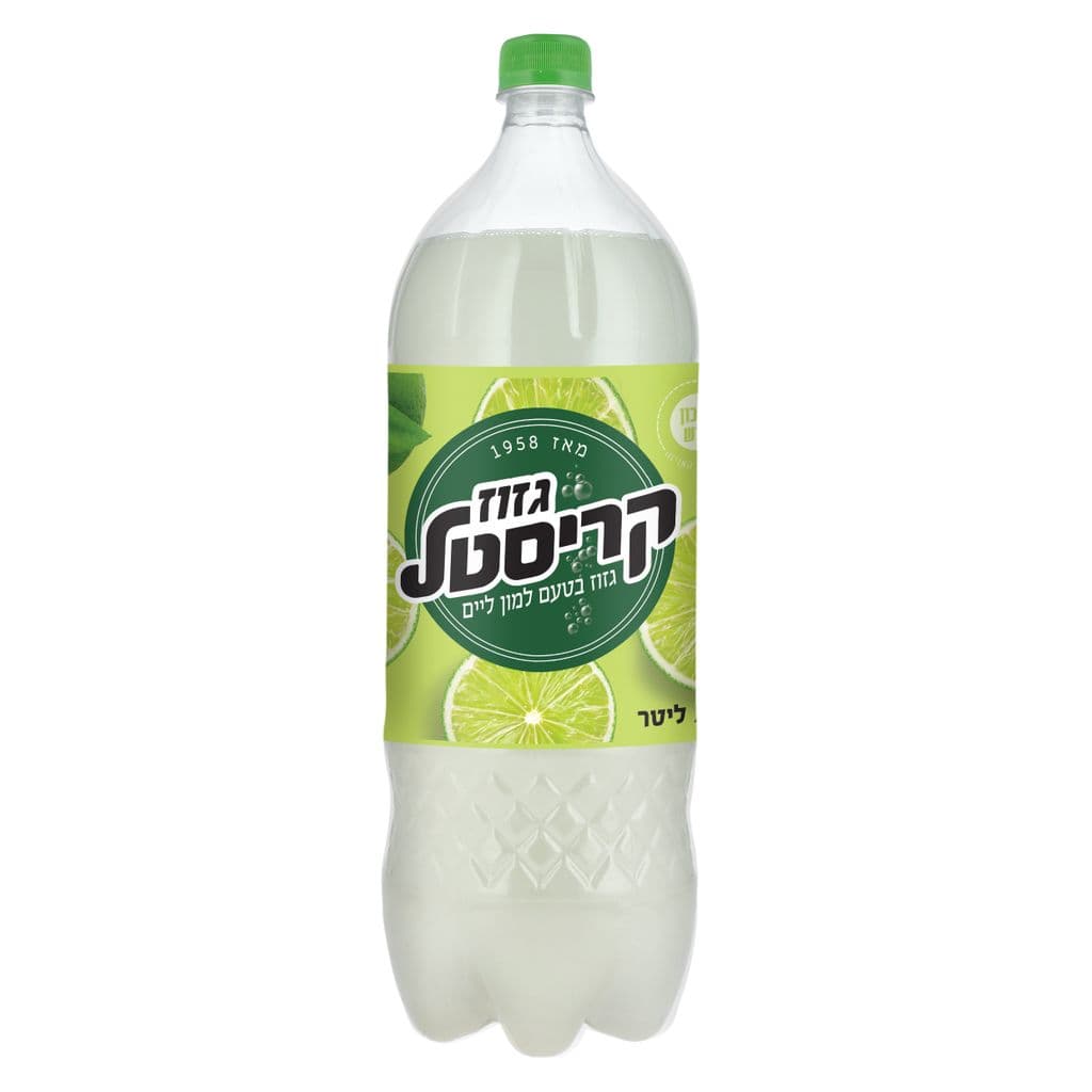 משקה מוגז בטעם לימון ליים 2 ל' קריסטל