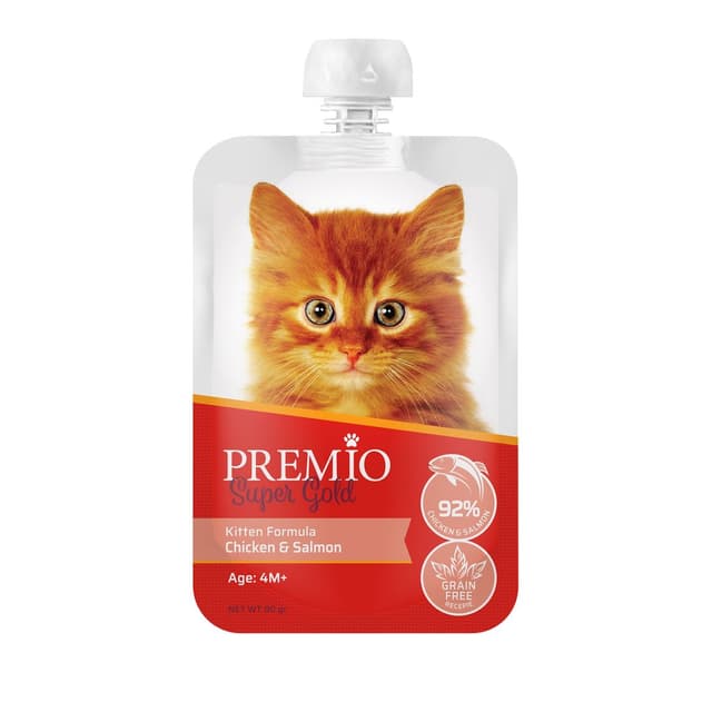 מחית בשר עוף וסלמון לחתלתול מגיל 4 חודשים 90 ג' פרמיו