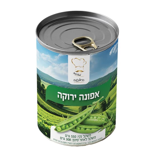 שימורי אפונה ירוקה 550 ג' האופה