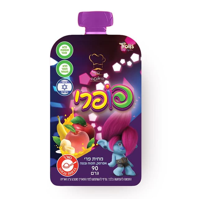 טרולים מחית פרי אפרסק תפוח ובננה 90 גר`