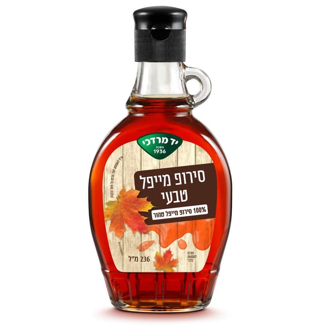 סירופ מייפל טבעי 236 מ"ל יד מרדכי